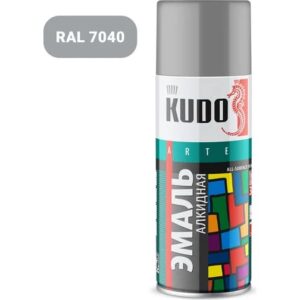 Эмаль глянцевая серая 7040 RAL KUDO 1018