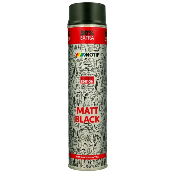 эмаль акриловая черная матовая MATT BLACK MOTIP 500ml