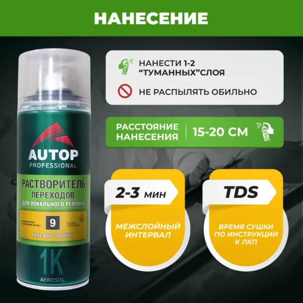 Растворитель для переходов аэрозоль Автоп 520мл — изображение 2