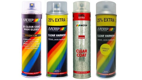 лак акриловый аэрозоль MOTIP Clear varnish high gloss