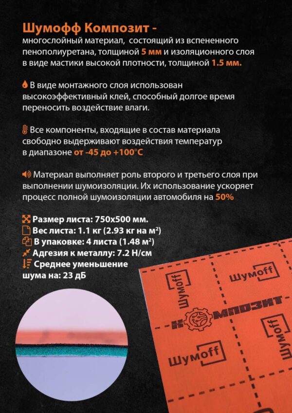 Шумофф многослойный композит